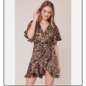 BB Dakota animal print wrap dress Xs